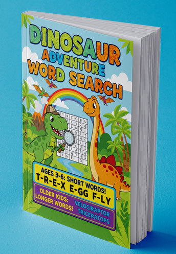 Dinosaur Adventure Word Search paperback cover