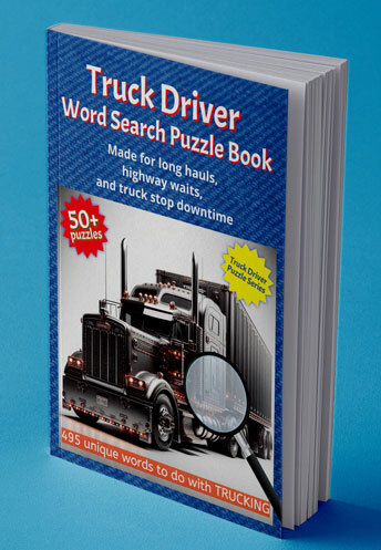 Truck Driver Word Search Puzzle Book paperback cover