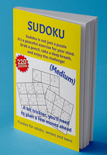 Medium Sudoku Puzzle Book paperback cover
