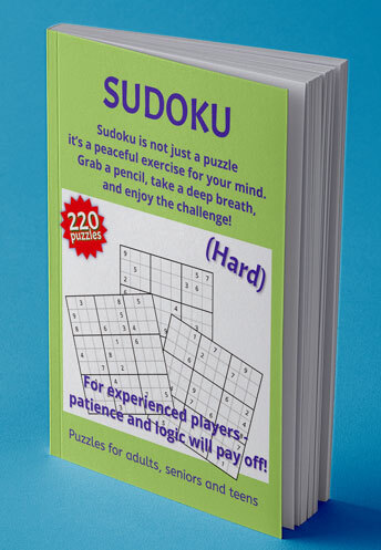 Hard Sudoku Puzzle Book paperback cover